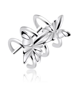 Couple Butterflies Shaped Silver Ear Cuff EC3-03